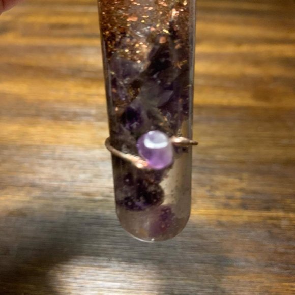 Gold Wire Wrapped Amethyst Ring - Picture 1 of 2